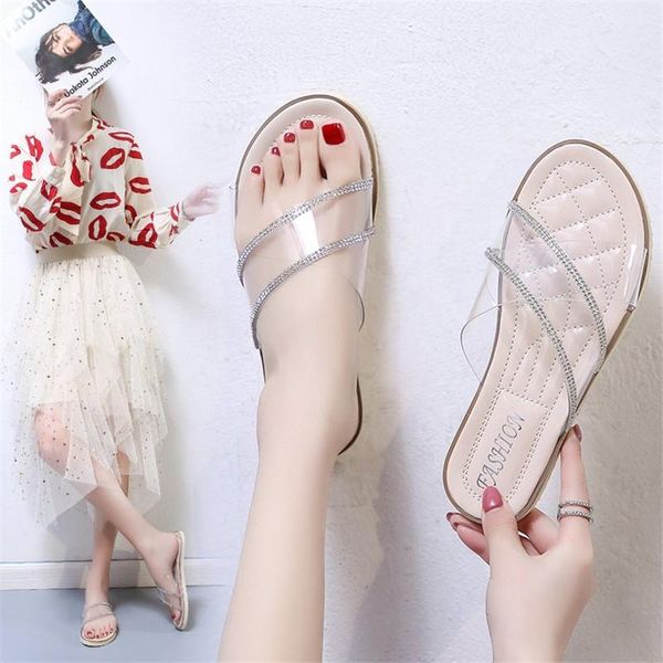 slippers 2021 summer transparent womens fashion round toe sandals ladies wear-resistant non-slip sole breathable flat shoes, Black
slippers 2021 summer transparent womens fashion round toe sandals ladies wear-resistant non-slip sole breathable flat shoes, Black