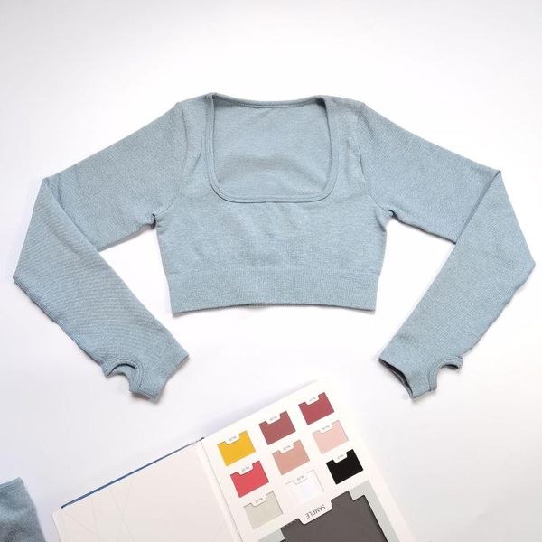 yoga outfit seamless shirts for women vital long sleeve crop thumb hole fitted gym workout running clothes
yoga outfit seamless shirts for women vital long sleeve crop thumb hole fitted gym workout running clothes