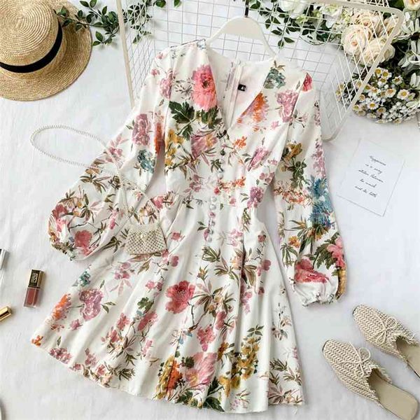spring autumn women's dress french floral v-neck button-breasted long-sleeved thin a-line short female es gx345 210507, Black;gray
spring autumn women's dress french floral v-neck button-breasted long-sleeved thin a-line short female es gx345 210507, Black;gray