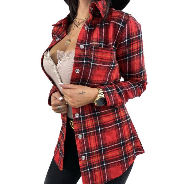 women's blouses & shirts women spring turn-down collar vintage plaid print blouse casual long sleeve female button blusas d30, White
women's blouses & shirts women spring turn-down collar vintage plaid print blouse casual long sleeve female button blusas d30, White