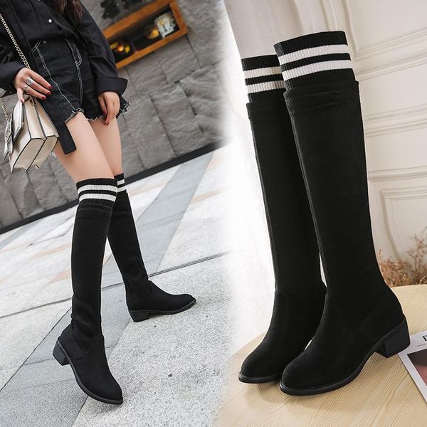 boots over the knee high women pumps thick heel keep warm knight winter solid color socks shoes zapatillas mujer, Black
boots over the knee high women pumps thick heel keep warm knight winter solid color socks shoes zapatillas mujer, Black