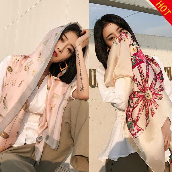 scarves spring and summer of silk satin thin scarf shawl air conditioning beach towel seaside sunscreen women's wholesale, Blue;gray
scarves spring and summer of silk satin thin scarf shawl air conditioning beach towel seaside sunscreen women's wholesale, Blue;gray