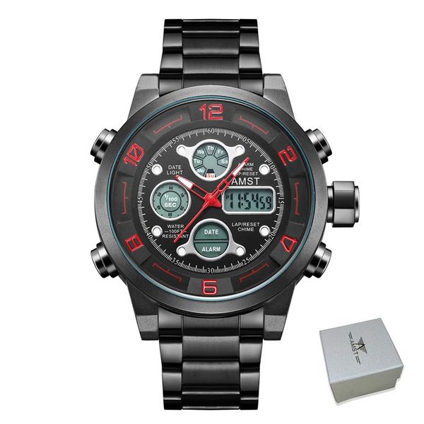 wristwatches amst dual display military sport watches men luxury brand waterproof black steel digital quartz analog relogios, Slivery;brown
wristwatches amst dual display military sport watches men luxury brand waterproof black steel digital quartz analog relogios, Slivery;brown