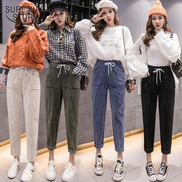 women's pants & capris corduroy trousers drawstring casual loose women autumn winter 2021 thicken warm harem joggers female 7275 50, Black;white
women's pants & capris corduroy trousers drawstring casual loose women autumn winter 2021 thicken warm harem joggers female 7275 50, Black;white