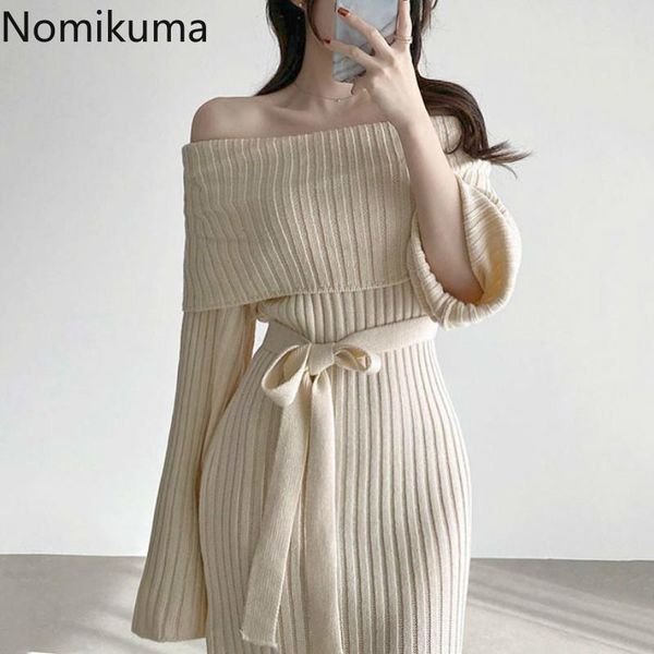 casual dresses nomikuma korean chic dress women slim waist lace up slash collar long sleeve knitted mini female vestidos mujer 3d620, Black;gray
casual dresses nomikuma korean chic dress women slim waist lace up slash collar long sleeve knitted mini female vestidos mujer 3d620, Black;gray