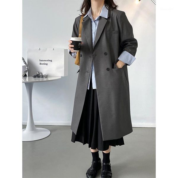 women's suits & blazers gray green elagant long blazer sleeve autumn spring pocket double breasted suit coat, White;black
women's suits & blazers gray green elagant long blazer sleeve autumn spring pocket double breasted suit coat, White;black