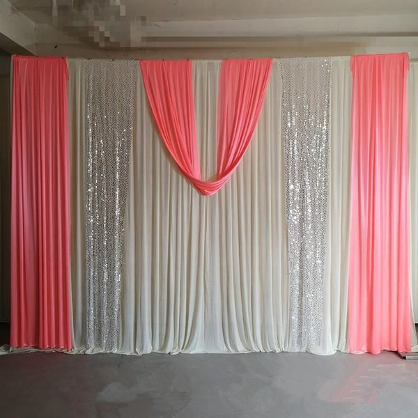 party decoration white wedding backdrop with pink swag for events ceremony banquet drapes
party decoration white wedding backdrop with pink swag for events ceremony banquet drapes