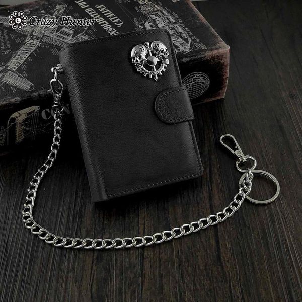 wallets men's genuine leather snap card/money skull biker wallet with safe key chain, Red;black
wallets men's genuine leather snap card/money skull biker wallet with safe key chain, Red;black
