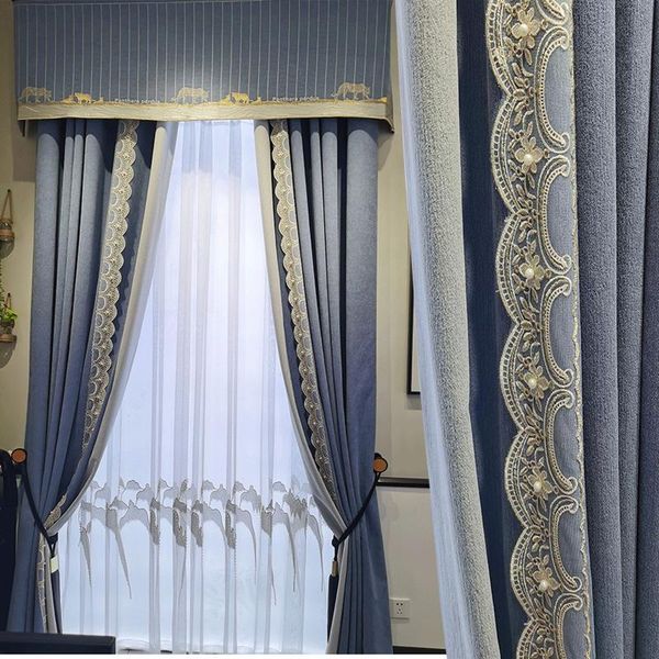 blue curtain custom light luxury french window bedroom living room chenille finished product shade nordic modern & drapes
blue curtain custom light luxury french window bedroom living room chenille finished product shade nordic modern & drapes