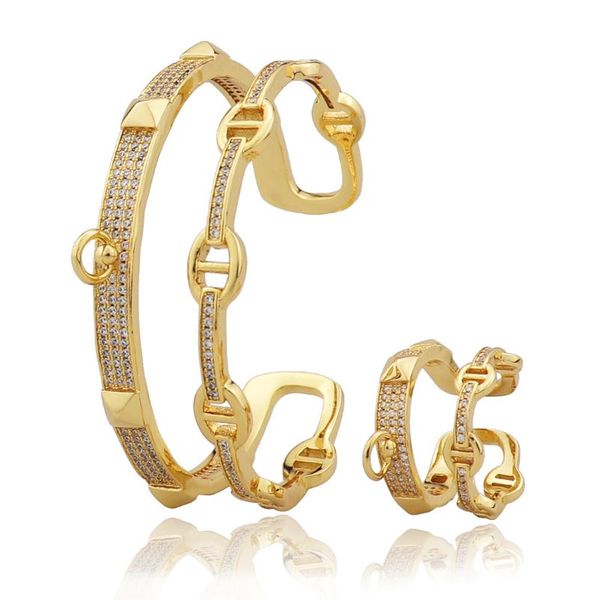 earrings & necklace luxury fashion classic zircon bangle with open ring jewelry set dubai women's wedding anniversary gift, Silver
earrings & necklace luxury fashion classic zircon bangle with open ring jewelry set dubai women's wedding anniversary gift, Silver