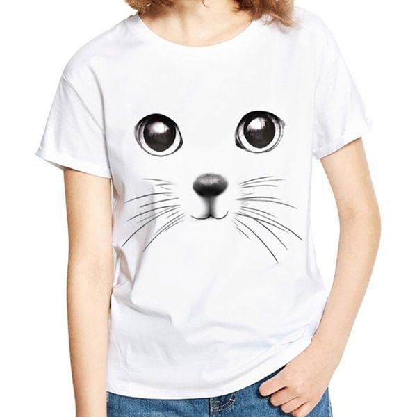 women's t-shirt 2021 cat print fashion casual women short sleeve round neck oversized ladies summer clothing, White
women's t-shirt 2021 cat print fashion casual women short sleeve round neck oversized ladies summer clothing, White