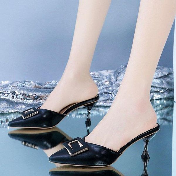 dress shoes summer pointed female pumps woman slippers outdoor solid color simple daily casual women's party, Black
dress shoes summer pointed female pumps woman slippers outdoor solid color simple daily casual women's party, Black