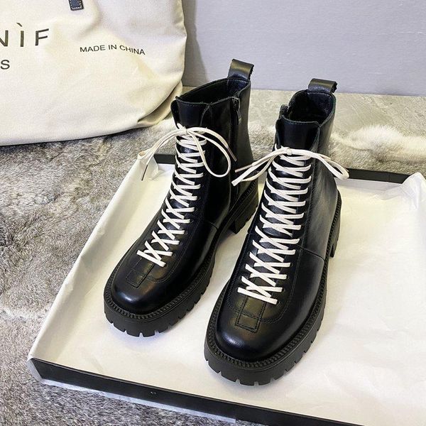 boots leather 2021 autumn/winter women's versatile platform lacing plus velvet mid-barrel single, Black
boots leather 2021 autumn/winter women's versatile platform lacing plus velvet mid-barrel single, Black