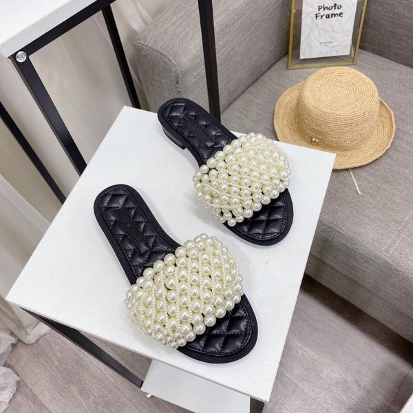est summer woman slippers elegant pearl decra slides open-toes flats sweet outdoor zapatos de mujer, Black
est summer woman slippers elegant pearl decra slides open-toes flats sweet outdoor zapatos de mujer, Black