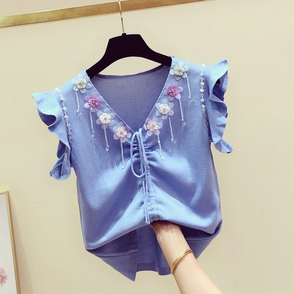 t shirt spring summer sweet flower beaded chain slim-fit stretch knit t-shirt women's butterfly sleeve tshirt ladies, White
t shirt spring summer sweet flower beaded chain slim-fit stretch knit t-shirt women's butterfly sleeve tshirt ladies, White