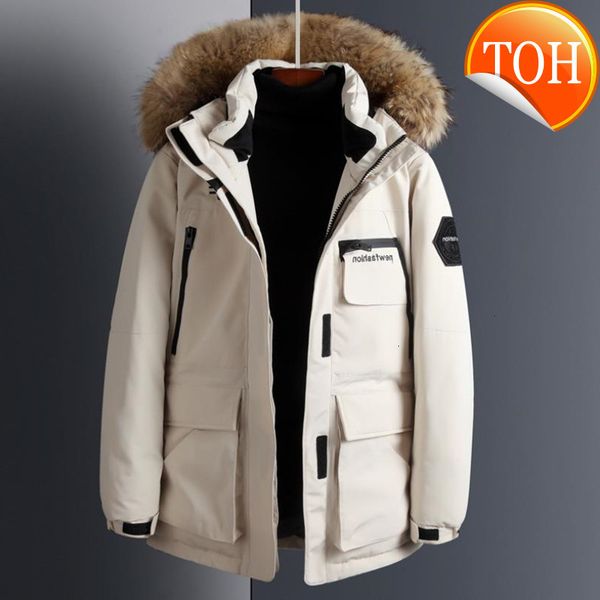 winter parkas down jacket for men white duck warm and thick fur hooded coat snow large size, Black
winter parkas down jacket for men white duck warm and thick fur hooded coat snow large size, Black