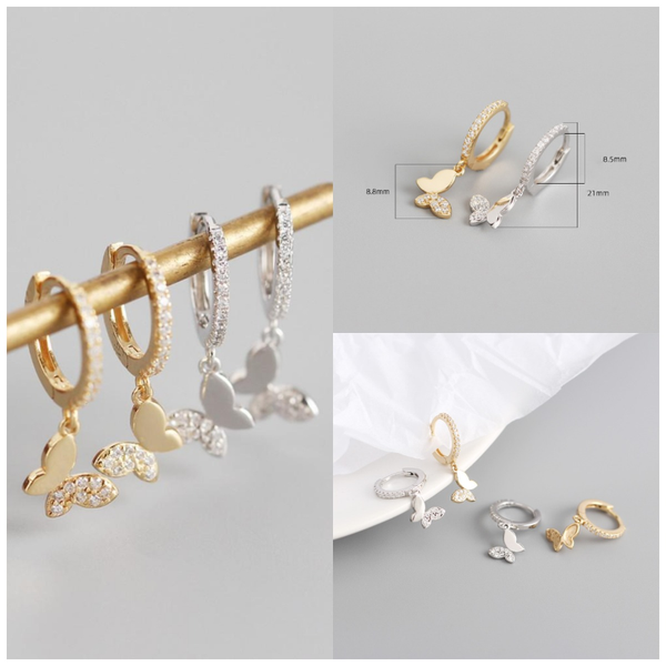 hoop & huggie fashion butterfly cz stone earrings 925 sterling silver charm cubic zirconia cratilage piercing for women girls, Golden;silver
hoop & huggie fashion butterfly cz stone earrings 925 sterling silver charm cubic zirconia cratilage piercing for women girls, Golden;silver
