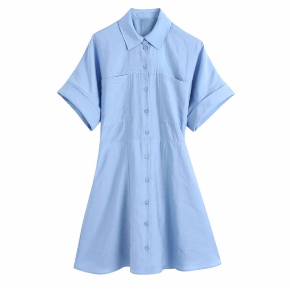 summer women patch pocket blue mini shirt dress female short sleeve clothes casual lady loose vestido d7685 210430, Black;gray
summer women patch pocket blue mini shirt dress female short sleeve clothes casual lady loose vestido d7685 210430, Black;gray