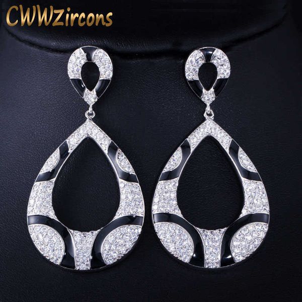 sparkling cubic zirconia paved black snake print statement big drop earrings for women party dress accessories cz456 210714, Silver
sparkling cubic zirconia paved black snake print statement big drop earrings for women party dress accessories cz456 210714, Silver