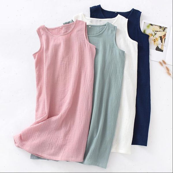 summer 100% cotton gauze dress women sleepwear solid nightgowns sleeveless sleep female nightie plus size homewear, Black;red
summer 100% cotton gauze dress women sleepwear solid nightgowns sleeveless sleep female nightie plus size homewear, Black;red