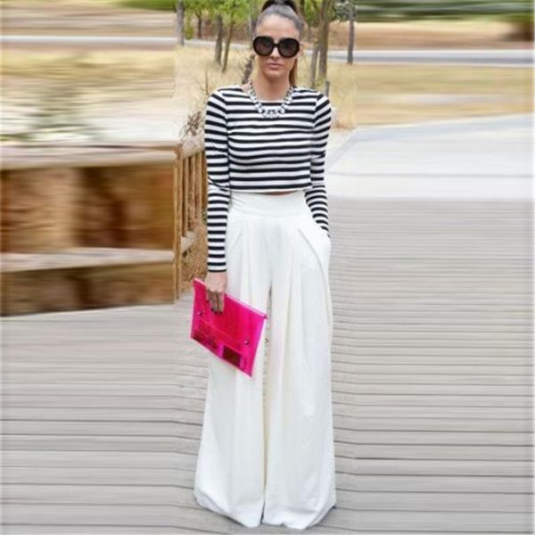 women's pants & capris autumn pleated wide leg fashion high waist plus size xxl women solid colors female trousers, Black;white
women's pants & capris autumn pleated wide leg fashion high waist plus size xxl women solid colors female trousers, Black;white