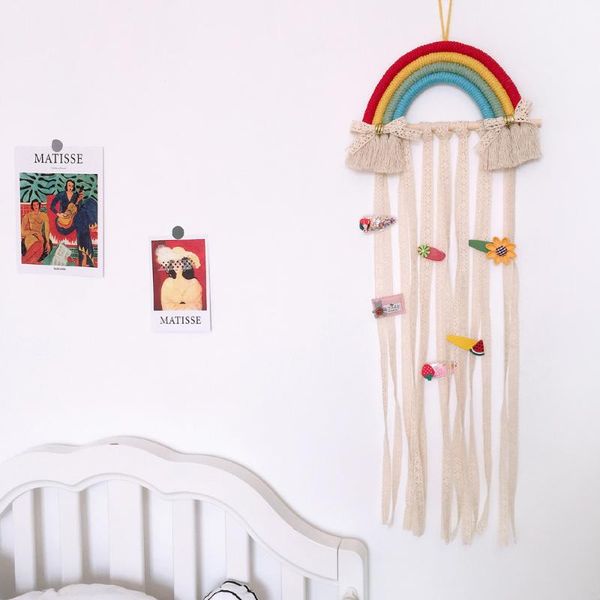 style macrame rainbow cloud hanging decoration handmade woven kids baby girl children's room wall decorative objects & figurines
style macrame rainbow cloud hanging decoration handmade woven kids baby girl children's room wall decorative objects & figurines