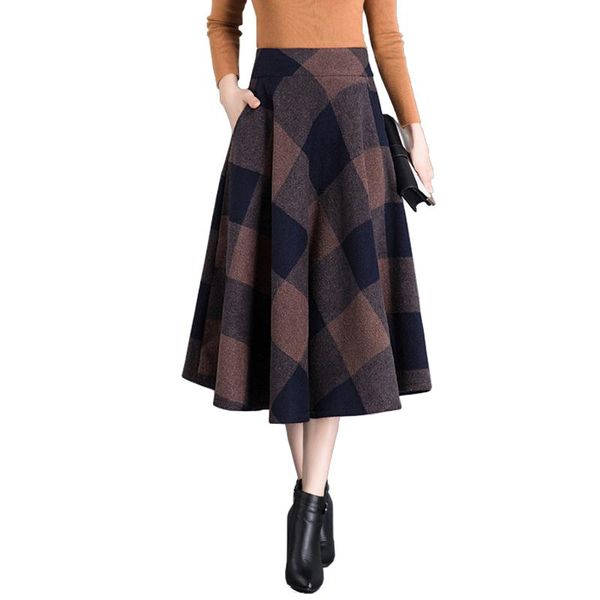 skirts women's woolen spring autumn retro large size mid-length a-line swing plaid skirt female high waist slim, Black
skirts women's woolen spring autumn retro large size mid-length a-line swing plaid skirt female high waist slim, Black