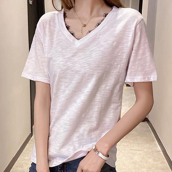 women's t-shirt ljsxls 2021 fashion v-neck short sleeve solid sweet woman clothes white loose cotton tee shirt summer
women's t-shirt ljsxls 2021 fashion v-neck short sleeve solid sweet woman clothes white loose cotton tee shirt summer