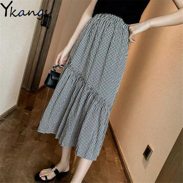 irregular ruffled plaid skirt women elastic high waist black white pleated skirt summer korean fashion office ladies long saia 210619
irregular ruffled plaid skirt women elastic high waist black white pleated skirt summer korean fashion office ladies long saia 210619
