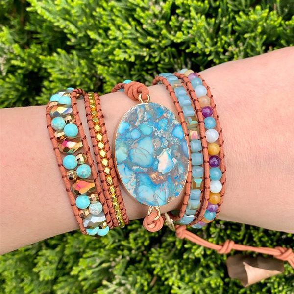 tennis leather bracelet natural stone mix chain 5 strands woven wrap bracelets bohemian charm dropship, Golden;silver
tennis leather bracelet natural stone mix chain 5 strands woven wrap bracelets bohemian charm dropship, Golden;silver
