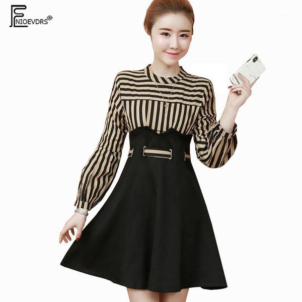 casual dresses spring 2021 japanese korean style women fashion faux two piece patchwork striped sashes lantern sleeve chiffon dress 2242, Black;gray
casual dresses spring 2021 japanese korean style women fashion faux two piece patchwork striped sashes lantern sleeve chiffon dress 2242, Black;gray