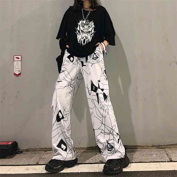 korobov korean streetwear print women trousers harajuku high waist loose casual female sweatpants vintage wide leg pants 210430, Black;white
korobov korean streetwear print women trousers harajuku high waist loose casual female sweatpants vintage wide leg pants 210430, Black;white