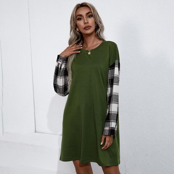 casual dresses women long sleeve t shirt dress autumn o-neck plaid print patchwork loose straight for women's clothing top, Black;gray
casual dresses women long sleeve t shirt dress autumn o-neck plaid print patchwork loose straight for women's clothing top, Black;gray