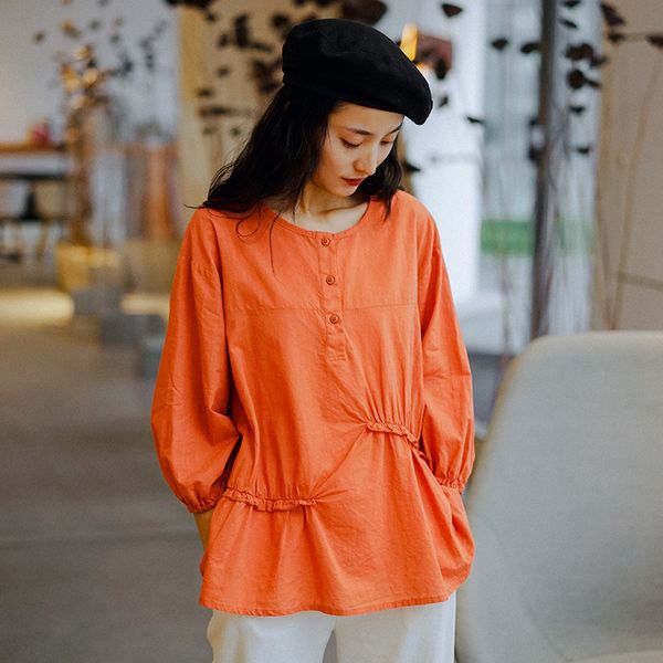 johnature women fold t-shirts solid color o-neck casual women clothing loose button fashion patchwork t-shirts 210521, White
johnature women fold t-shirts solid color o-neck casual women clothing loose button fashion patchwork t-shirts 210521, White