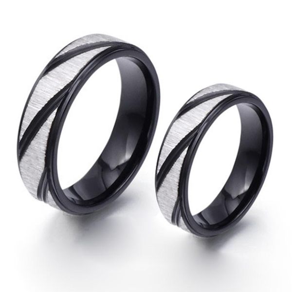 wedding rings cool black emery matte men's jewelry for women couples anniversary marriage finger ring 4mm/6mm, Slivery;golden
wedding rings cool black emery matte men's jewelry for women couples anniversary marriage finger ring 4mm/6mm, Slivery;golden