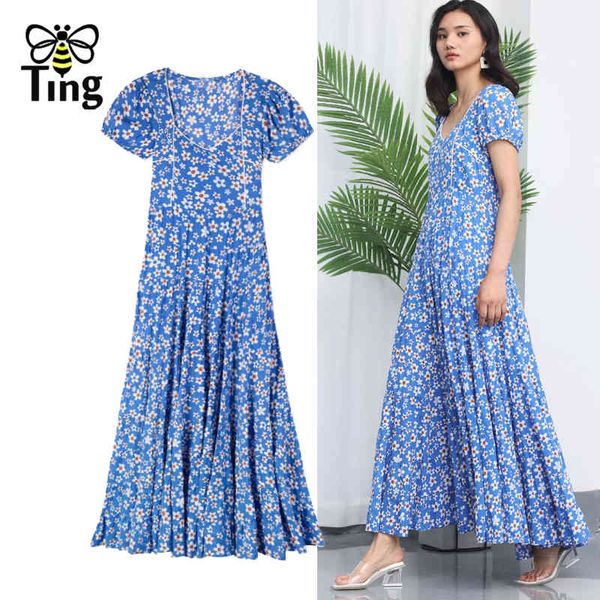 designer summer fashion blue floral print maxi long dress vintage casual francais street longa vestidos traf za 210513, Black;gray
designer summer fashion blue floral print maxi long dress vintage casual francais street longa vestidos traf za 210513, Black;gray