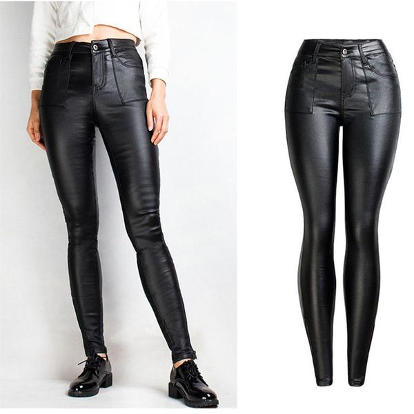 women's pants & capris ladyfirsy autumn winter leather female high waisted pant thicken trousers pu skinny stretch pencil pantalon wome, Black;white
women's pants & capris ladyfirsy autumn winter leather female high waisted pant thicken trousers pu skinny stretch pencil pantalon wome, Black;white