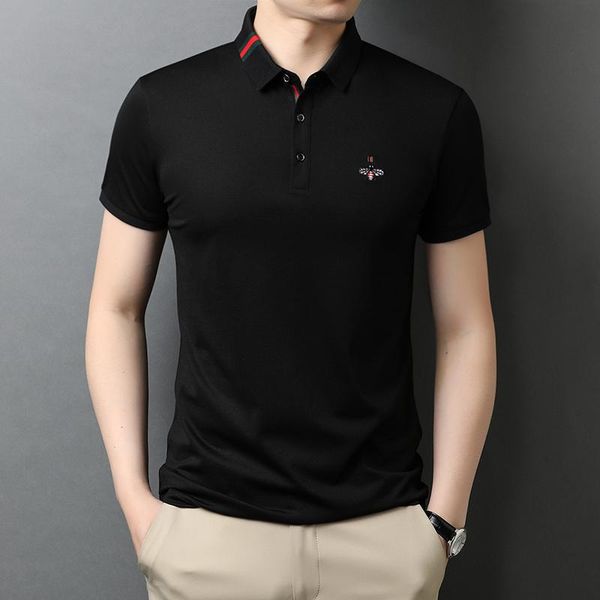 men's polos bee embroidery short sleeve shirts summer lapel slim cotton casual business social dress tee male clothing, White;black
men's polos bee embroidery short sleeve shirts summer lapel slim cotton casual business social dress tee male clothing, White;black