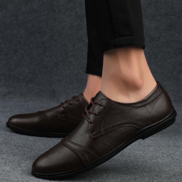 dress shoes brand men leather casual fashion men's flats round toe comfortable office plus size 37-45, Black
dress shoes brand men leather casual fashion men's flats round toe comfortable office plus size 37-45, Black