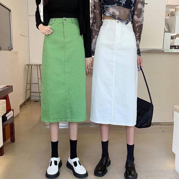 skirts in summer, the korean version has a long retro split skirt with high waist and slim waist., Black
skirts in summer, the korean version has a long retro split skirt with high waist and slim waist., Black