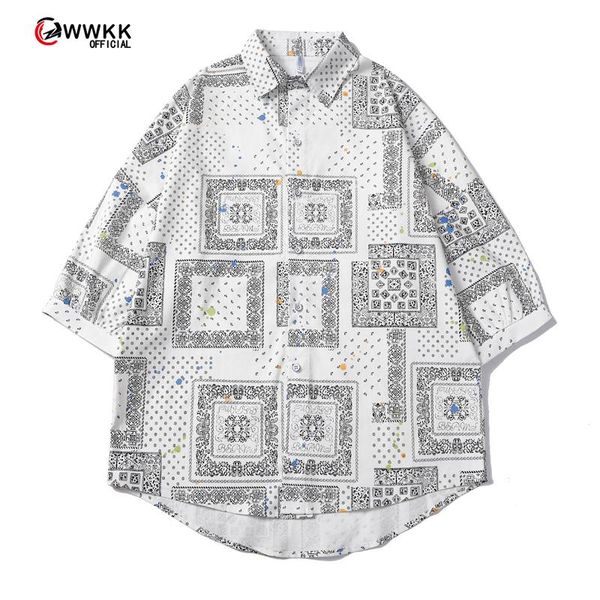 men's t-shirts wwkk men harajuku designer button up shirts 2021 summer mens japanese streetwear short sleeve male plus size blouses, White;black
men's t-shirts wwkk men harajuku designer button up shirts 2021 summer mens japanese streetwear short sleeve male plus size blouses, White;black