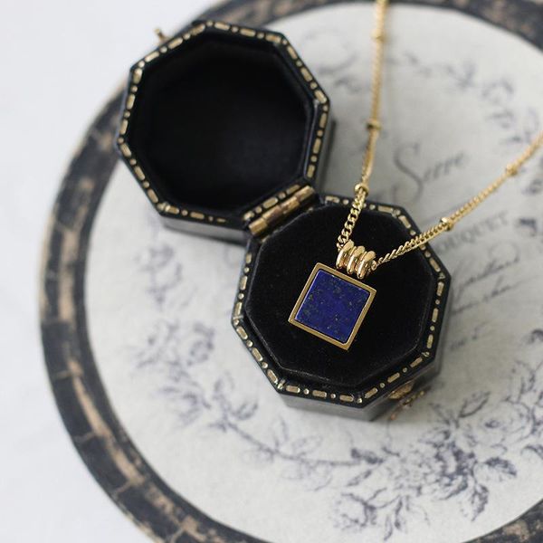 vintage jewelry stainless steel chain with pendant lazurite square shape necklace women christmas gift necklaces, Silver
vintage jewelry stainless steel chain with pendant lazurite square shape necklace women christmas gift necklaces, Silver