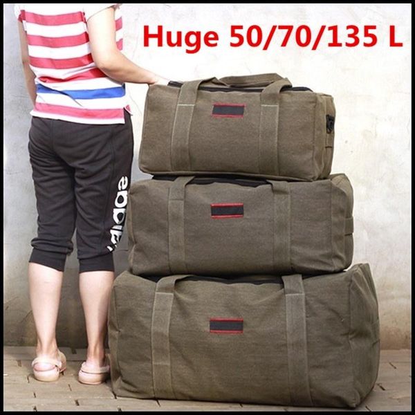 large capacity canvas travel luggage bag outdoor duffle duffel bags