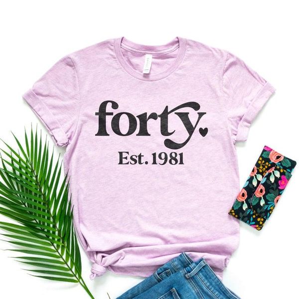 women's t-shirt est 1981 - forty & fabulous bday gift 40 birthday outfit -girls women -graphic tee t shirt shirts, White
women's t-shirt est 1981 - forty & fabulous bday gift 40 birthday outfit -girls women -graphic tee t shirt shirts, White