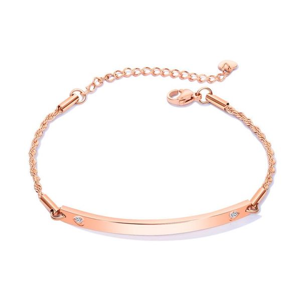 link, chain adjustable bracelet rose gold color personality brazalete mujer bar with cubic zirconia stone, Black
link, chain adjustable bracelet rose gold color personality brazalete mujer bar with cubic zirconia stone, Black