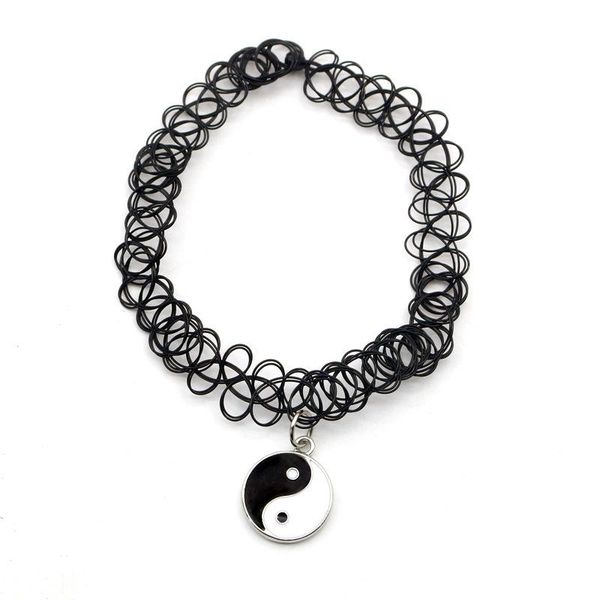 pendant necklaces creative chinese yin yang tai chi round necklace gothic women's wedding black flannel choker punk party accessories, Silver
pendant necklaces creative chinese yin yang tai chi round necklace gothic women's wedding black flannel choker punk party accessories, Silver