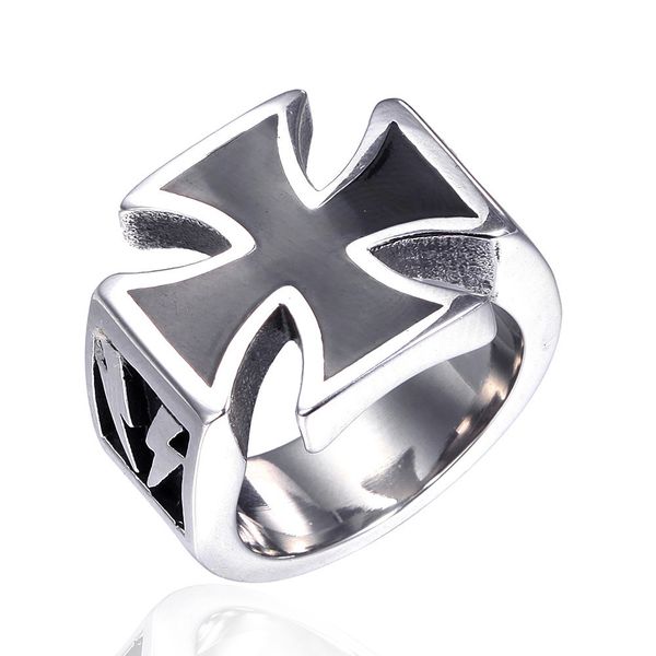 delicate ring titanium steel jewelry men's cross stainless, Silver