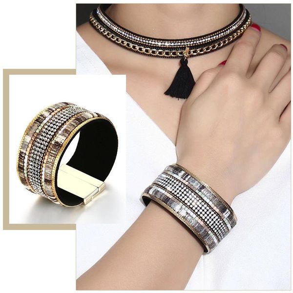 tennis vintage retro women bracelets wide punk rock wrap bangle leather wristband with magnet clasp 7.67", Golden;silver
tennis vintage retro women bracelets wide punk rock wrap bangle leather wristband with magnet clasp 7.67", Golden;silver