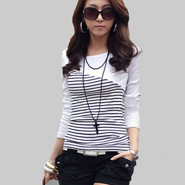 women's sweaters cotton shirt shinmind, striped with long black and white sleeve, elasticity, for spring/autumn euov, White;black
women's sweaters cotton shirt shinmind, striped with long black and white sleeve, elasticity, for spring/autumn euov, White;black