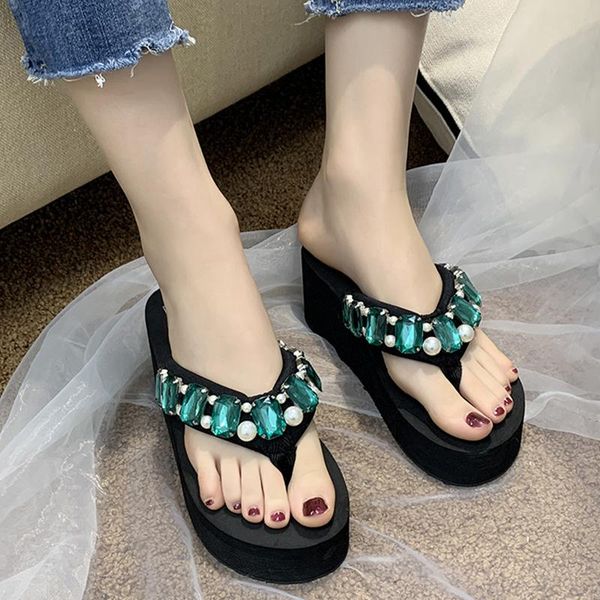 rimocy pearl wedges clip toe slippers women summer crystal chunky platform flip flop woman fashion stretch fabric casual slides, Black
rimocy pearl wedges clip toe slippers women summer crystal chunky platform flip flop woman fashion stretch fabric casual slides, Black